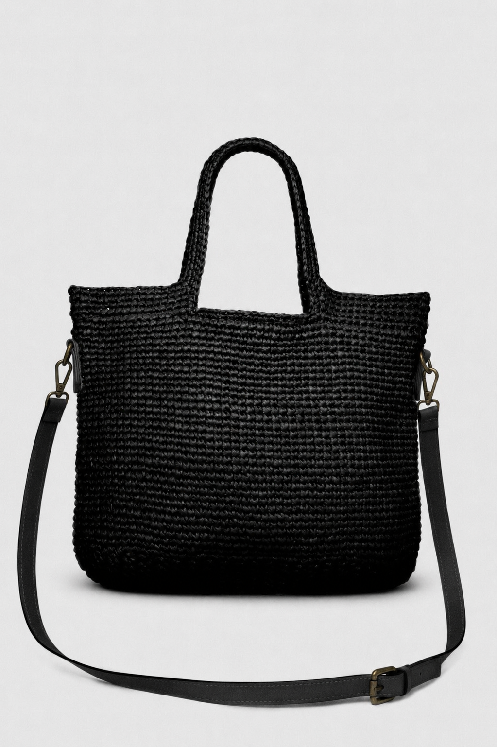 The LIDO Straw Tote, Black